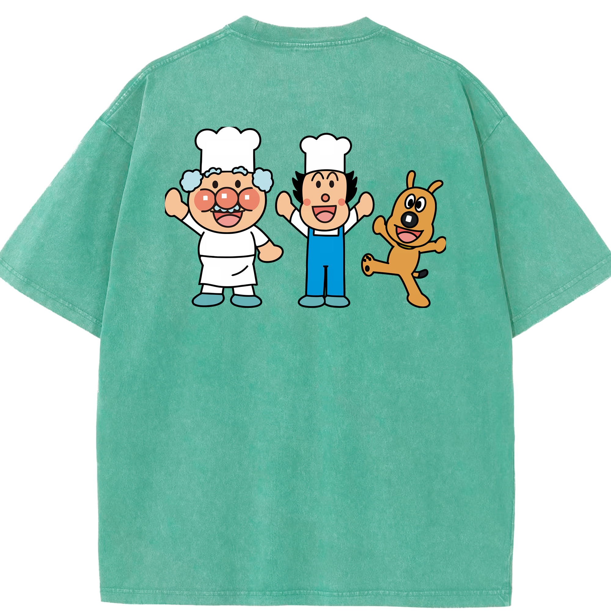 （画像用） アンパンマン Anpanman 綿100% ヴィンテージ風 半袖Tシャツ（背面プリント）